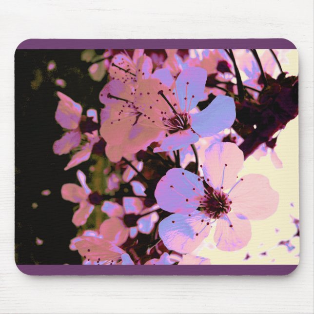 Pink Cherry Blossom Mouse Pad (Front)