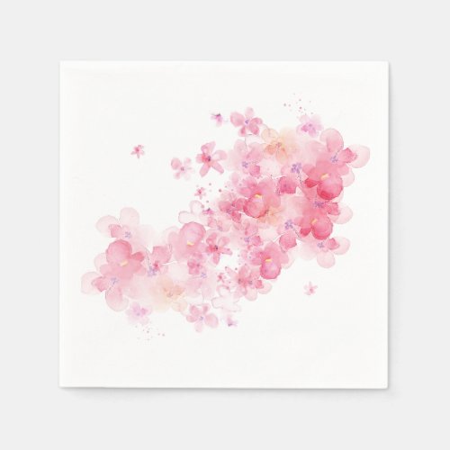 Pink cherry blossom napkins