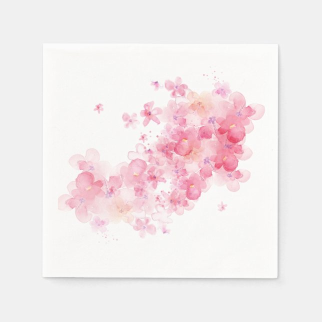 Pink cherry blossom napkins (Front)