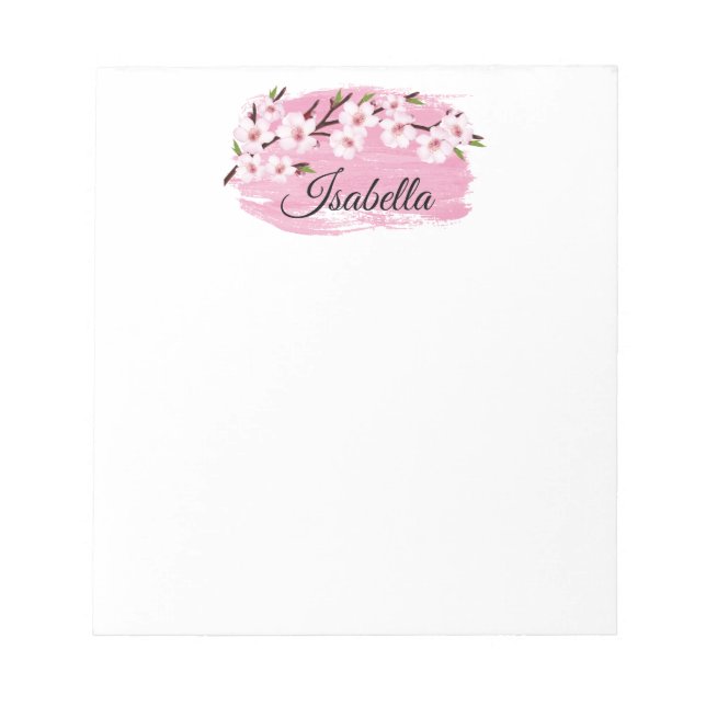 Pink Cherry Blossom Notepad (Front)