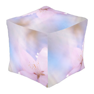 Pink cherry blossom outdoor pouf
