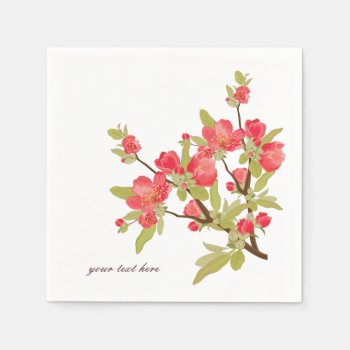 Pink Cherry Blossom Paper Napkin Set by EnduringMoments at Zazzle