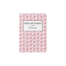 Pink Cherry Blossom Pattern Travel Girl