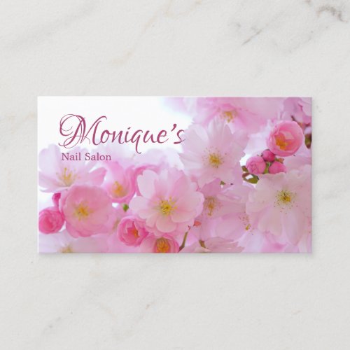 Pink Cherry Blossom Personalized Business Card