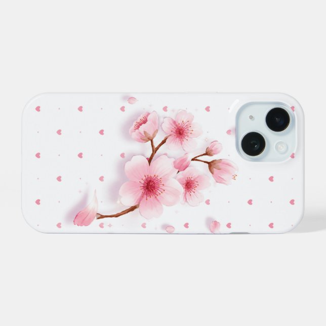 Pink cherry blossom phone case. iphone case (Back Horizontal)
