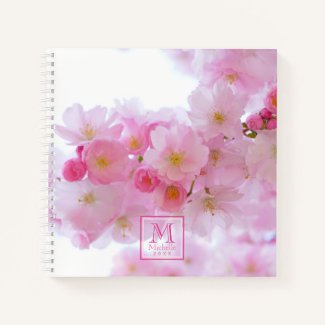 Pink Cherry Blossom Photo - Monogrammed 