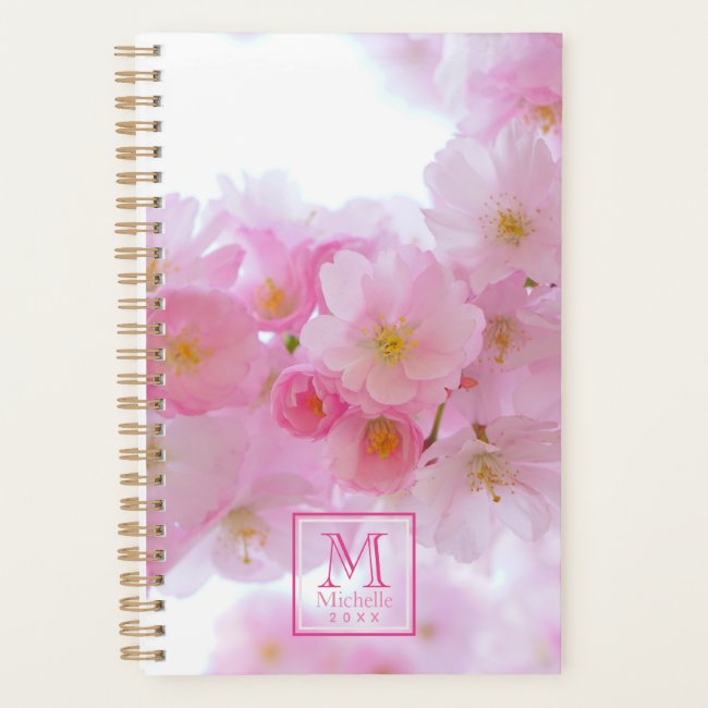 Pink Cherry Blossom Photo - Monogrammed