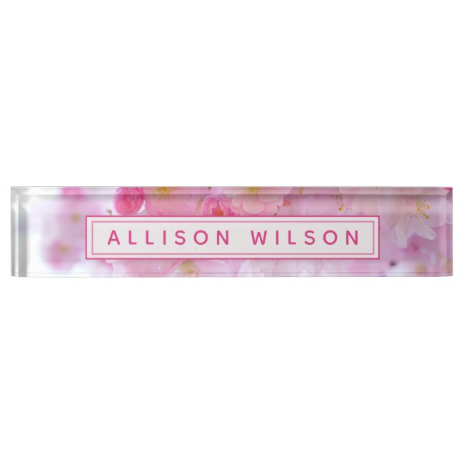 Pink Cherry Blossom Photo - Personalized