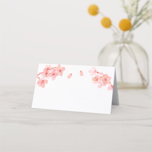pink cherry blossom place holder card