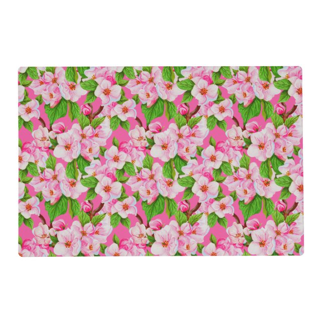 Pink Cherry Blossom Placemat (Front)