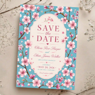 Pink Cherry Blossom Romantic Spring Elegant Sakura Acrylic Invitations