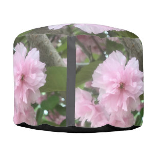 pink cherry blossom round      pouf