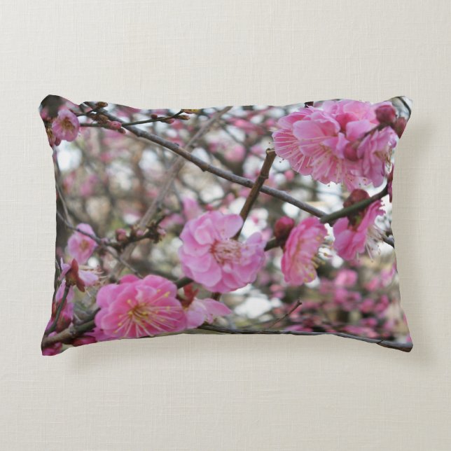 Pink Cherry Blossom / Sakura / サクラ（桜) Accent Pillow (Front)