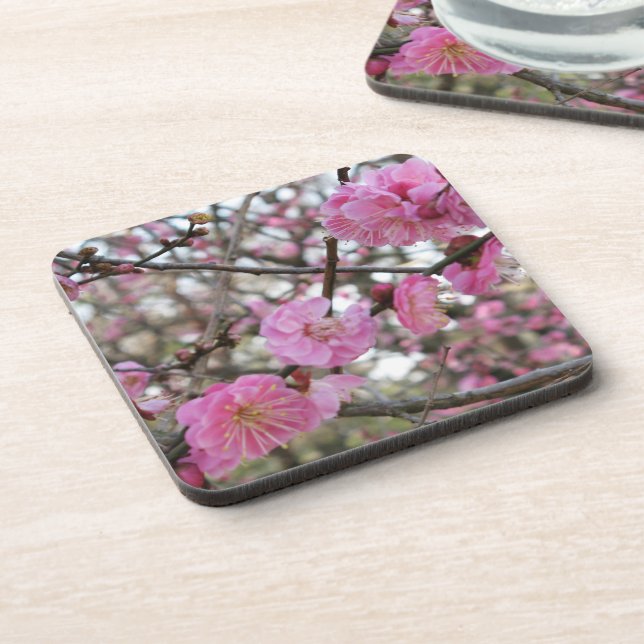 Pink Cherry Blossom / Sakura / サクラ（桜) Beverage Coaster (Left Side)