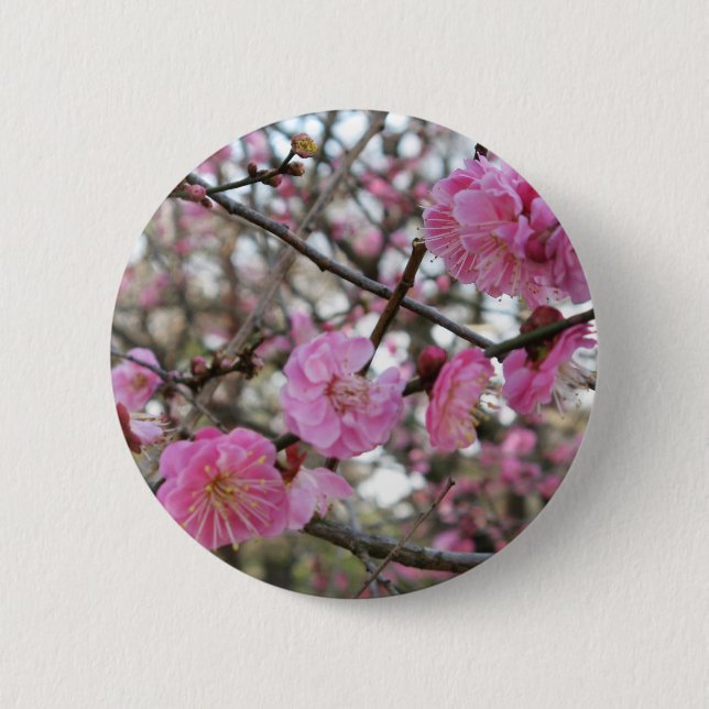 Pink Cherry Blossom / Sakura / サクラ（桜) Button (Front)