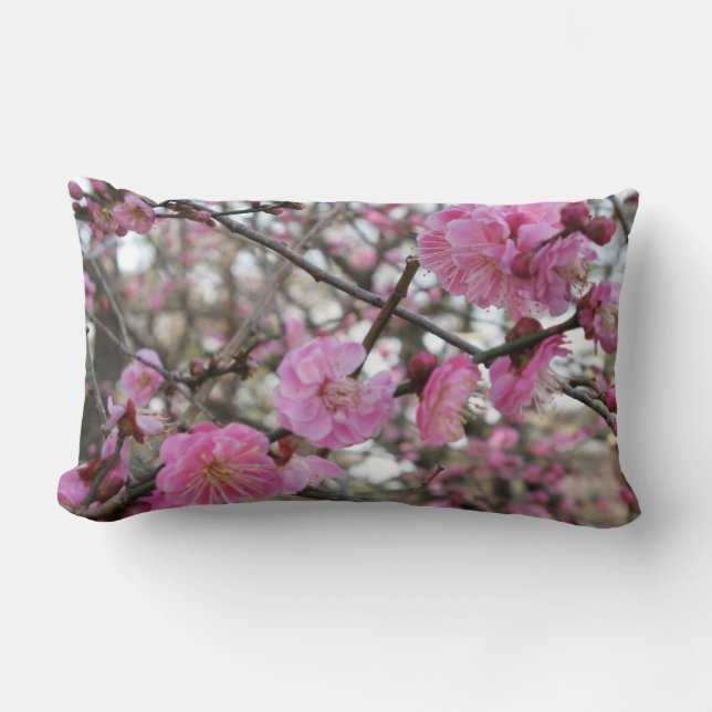 Pink Cherry Blossom / Sakura / サクラ（桜) Lumbar Pillow (Front)