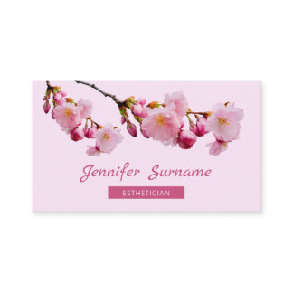Pink Cherry Blossom Sakura Esthetician Skincare Business Card