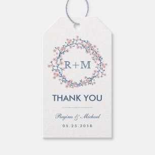 Pink Cherry Blossom Sakura Flower Wedding Gift Tag