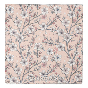 Pink Cherry Blossom Sakura Pattern on Pink (1) Duvet Cover