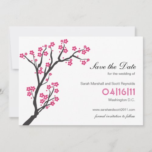 Pink Cherry Blossom Save the Date