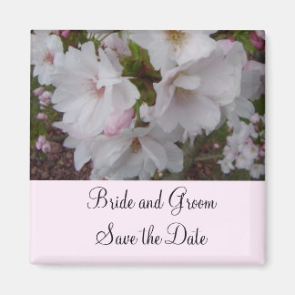 Pink Cherry Blossom Save the Date Magnet