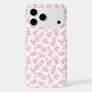 Pink Cherry Blossom Seamless Floral Pattern iPhone 17 Pro Max Case