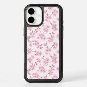 Pink Cherry Blossom Seamless Floral Pattern iPhone 16 Plus Case