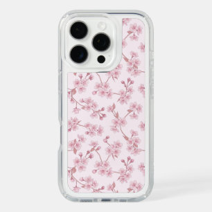 Pink Cherry Blossom Seamless Floral Pattern iPhone 16 Pro Case