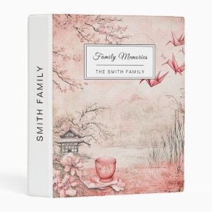 Pink Cherry Blossom Serenity Landscape (1) Mini Binder
