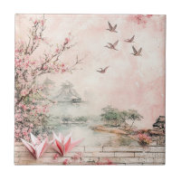 Pink Cherry Blossom Serenity Landscape (2)