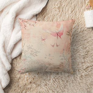 Pink Cherry Blossom Serenity Landscape (3) Throw Pillow