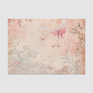 Pink Cherry Blossom Serenity Landscape (3) Tissue Paper