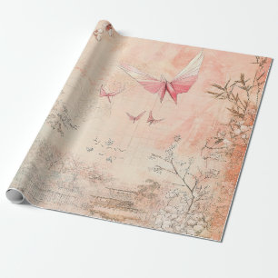 Pink Cherry Blossom Serenity Landscape  (3) Wrapping Paper