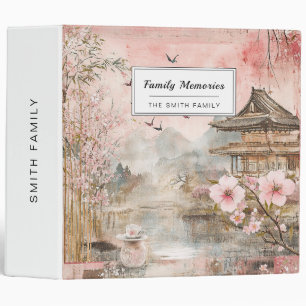 Pink Cherry Blossom Serenity Landscape  (4) 3 Ring Binder