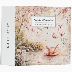 Pink Cherry Blossom Serenity Landscape (5) 3 Ring Binder