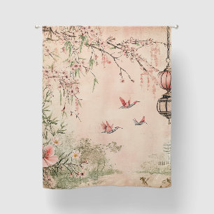Pink Cherry Blossom Serenity Landscape (7) Blackout Curtains