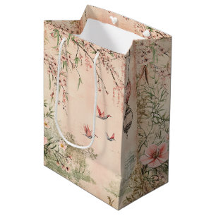 Pink Cherry Blossom Serenity Landscape (7) Medium Gift Bag