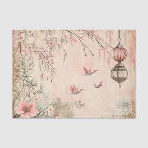 Pink Cherry Blossom Serenity Landscape (7) Tissue Paper