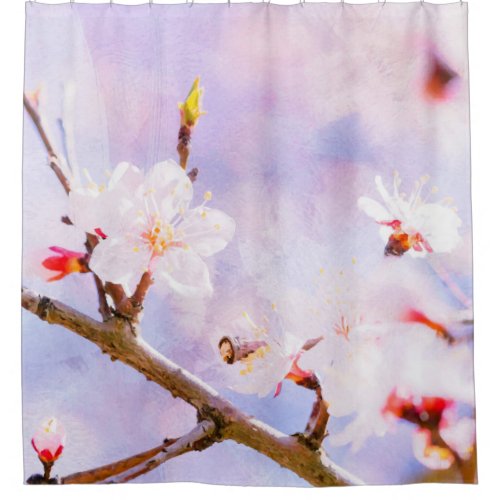 Pink Cherry Blossom Shower Curtain
