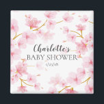 Pink Cherry Blossom Shower Favor  Magnet<br><div class="desc">Beautiful cherry blossom Flowers baby shower favor magnet.. Matching items available in our shop.</div>