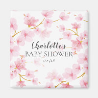 Pink Cherry Blossom Shower Favor  Magnet