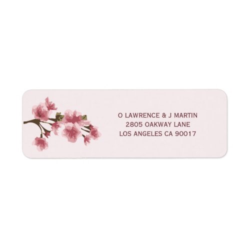 Pink Cherry Blossom Spring Label