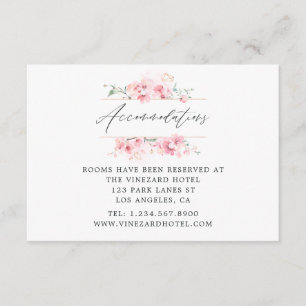 Pink Cherry Blossom Spring Wedding Accommodation Enclosure Card