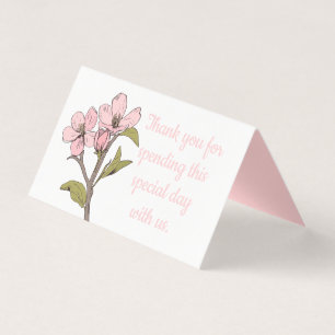 Pink Cherry Blossom Spring Wedding Thank You