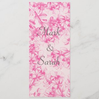 Pink Cherry Blossom Tall Invitation by CoutureDesigns at Zazzle