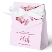 Pink Cherry Blossom Thank You Birthday Celebration Favor Boxes