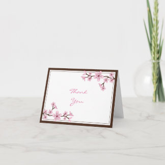 Pink Cherry Blossom Thank You cards