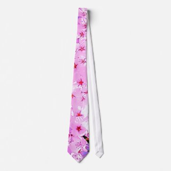Pink Cherry Blossom Tie by justbecauseiloveyou at Zazzle