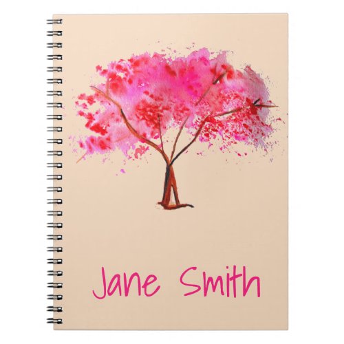 Pink Cherry Blossom tree art Notebook