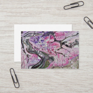 Pink cherry blossom tree business card